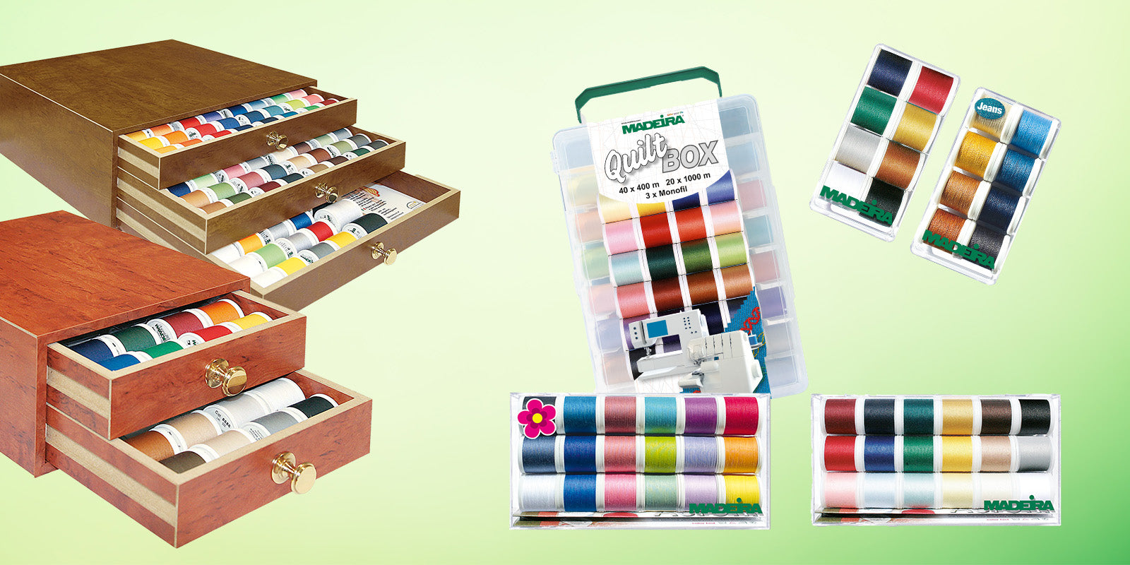 Madeira Thread Collection Madeira Aerofil Thread Assortment Cases - Superior Polyester Threads ...