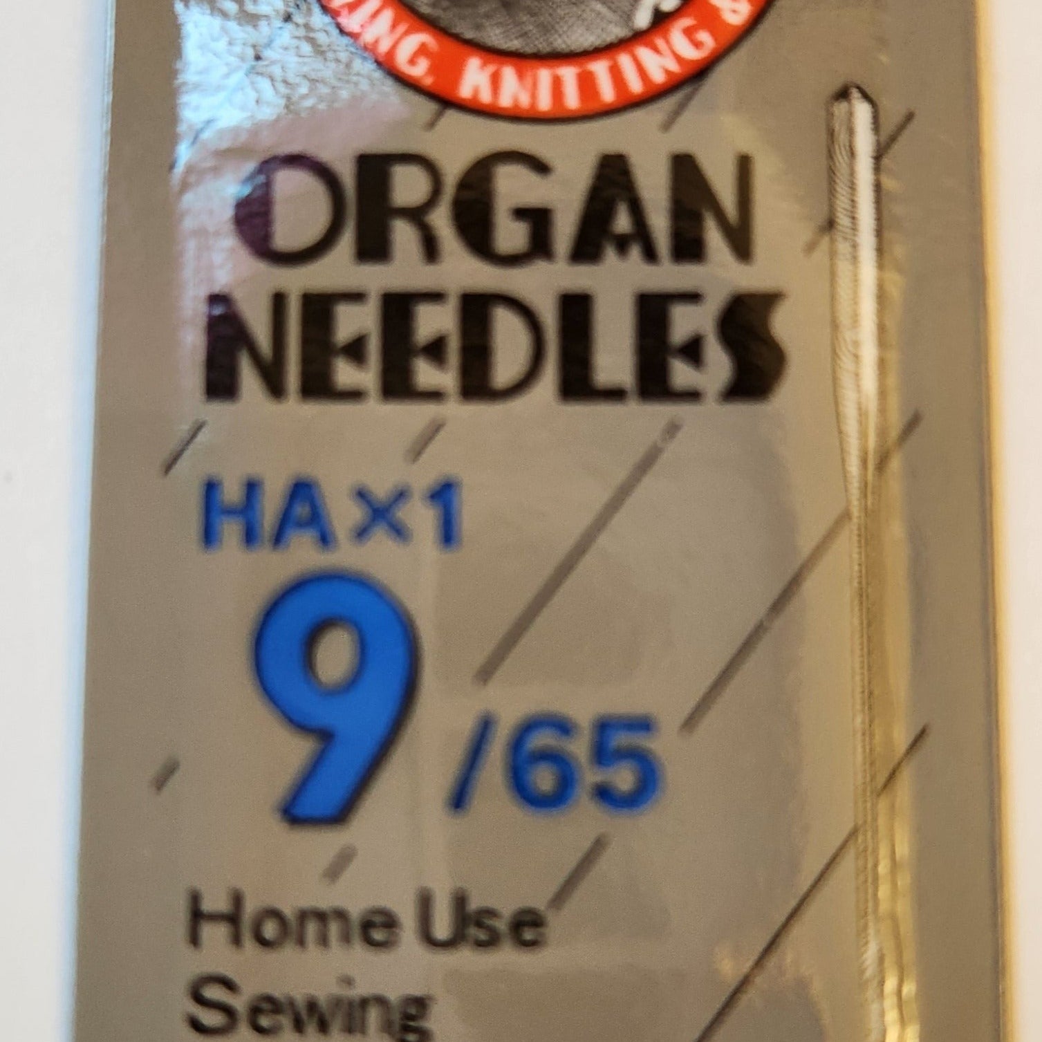 Organ 15x1 | Flat-Sided Shank | Regular Eye | Sharp Point | Home Embroidery, Sewing & Quilting Needle | Chrome | 100/bx 9/65