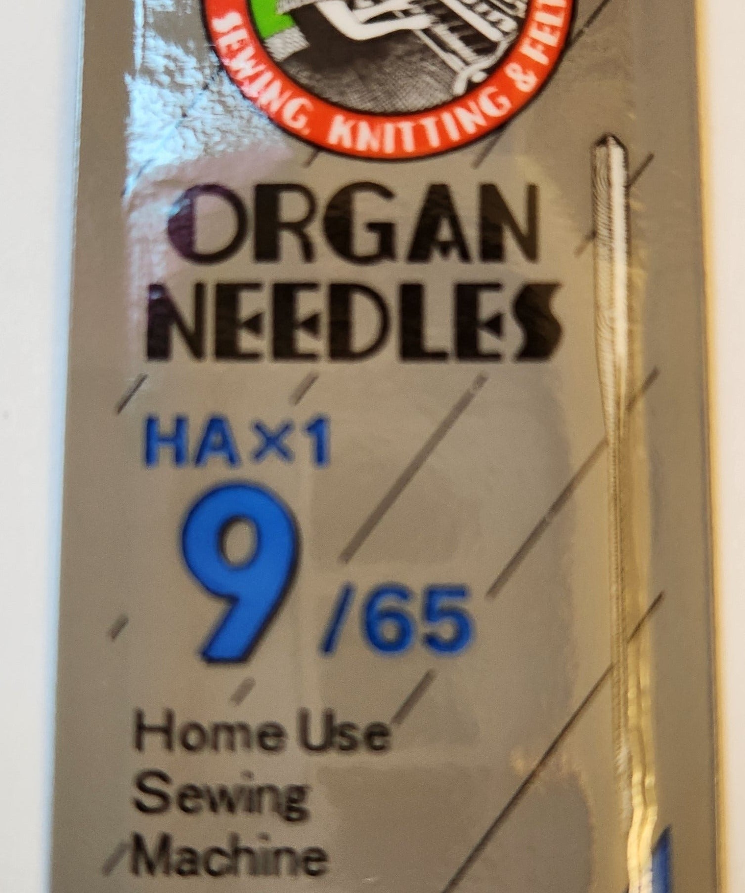 Organ 15x1 | Flat-Sided Shank | Regular Eye | Sharp Point | Home Embroidery, Sewing & Quilting Needle | Chrome | 100/bx 9/65