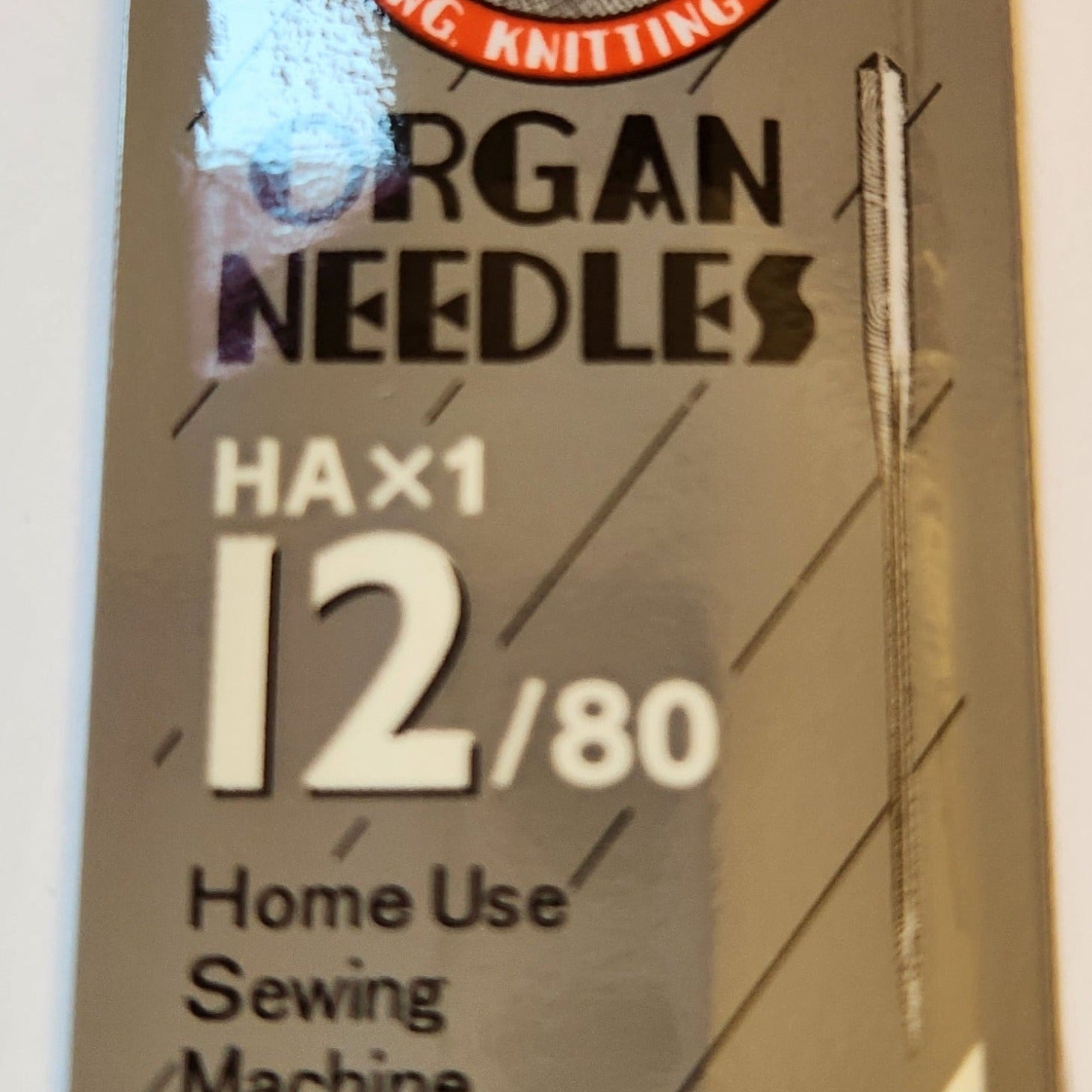 Organ 15x1 | Flat-Sided Shank | Regular Eye | Sharp Point | Home Embroidery, Sewing & Quilting Needle | Chrome | 100/bx 12/80