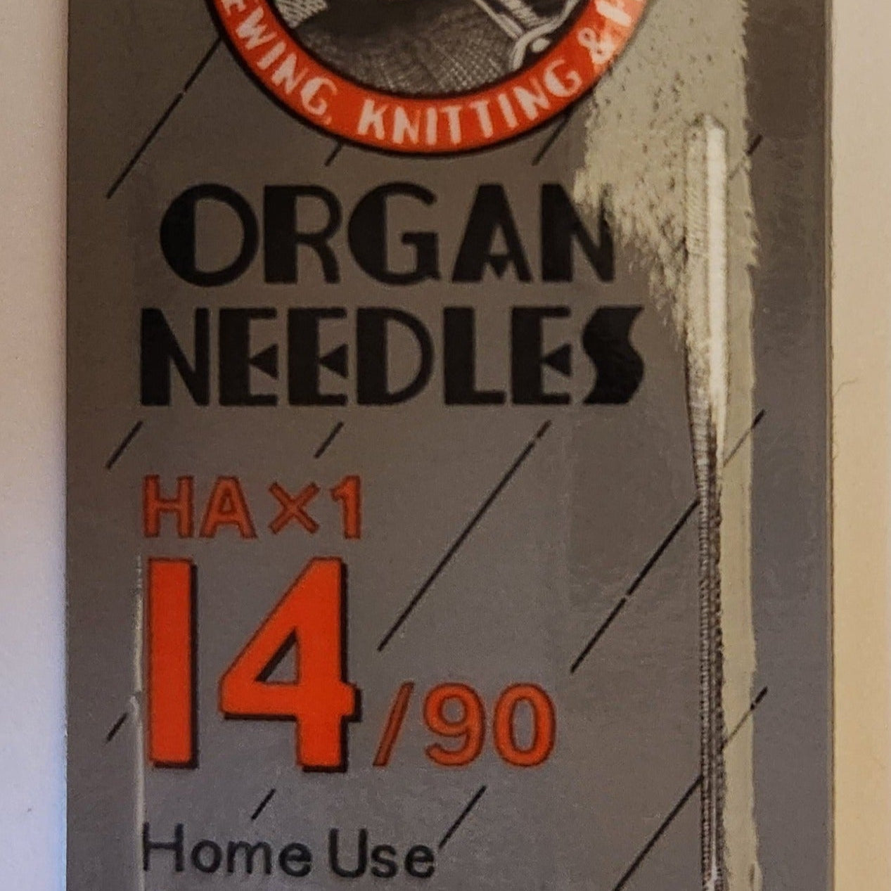 Organ 15x1 | Flat-Sided Shank | Regular Eye | Sharp Point | Home Embroidery, Sewing & Quilting Needle | Chrome | 100/bx 14/90