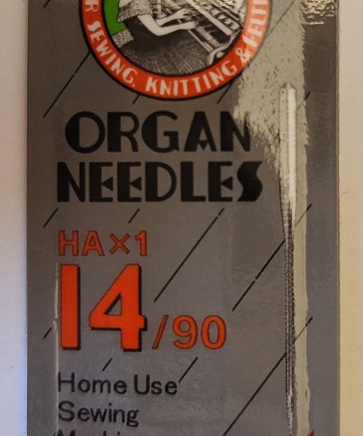 Organ 15x1 | Flat-Sided Shank | Regular Eye | Sharp Point | Home Embroidery, Sewing & Quilting Needle | Chrome | 100/bx 14/90