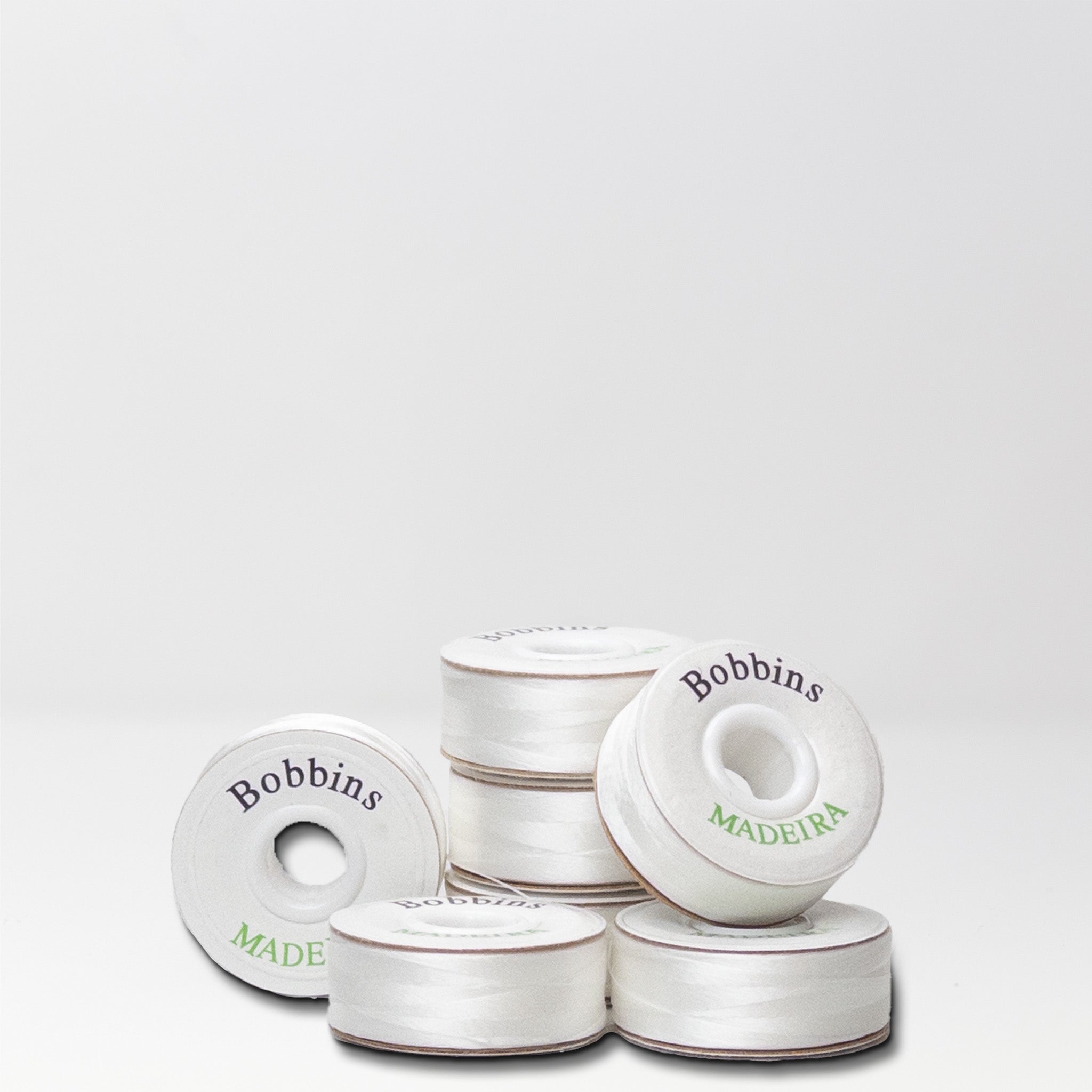 Madeira Premium Bobbins - Paper-Sided, White, L - Style, 50 Container