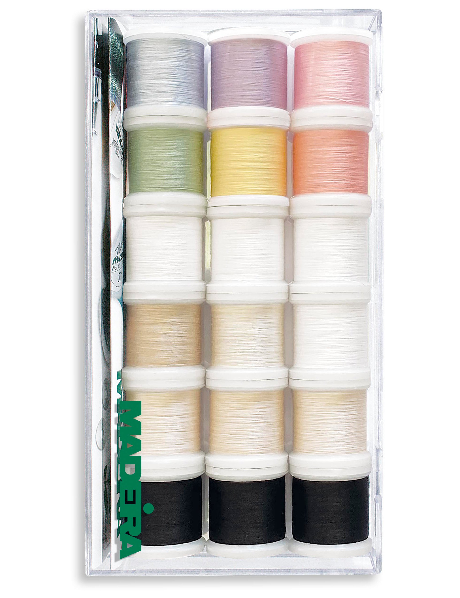 Madeira Cotona 80 Cotton Thread - 18 (220 Yard) Spool Assortment Case ...