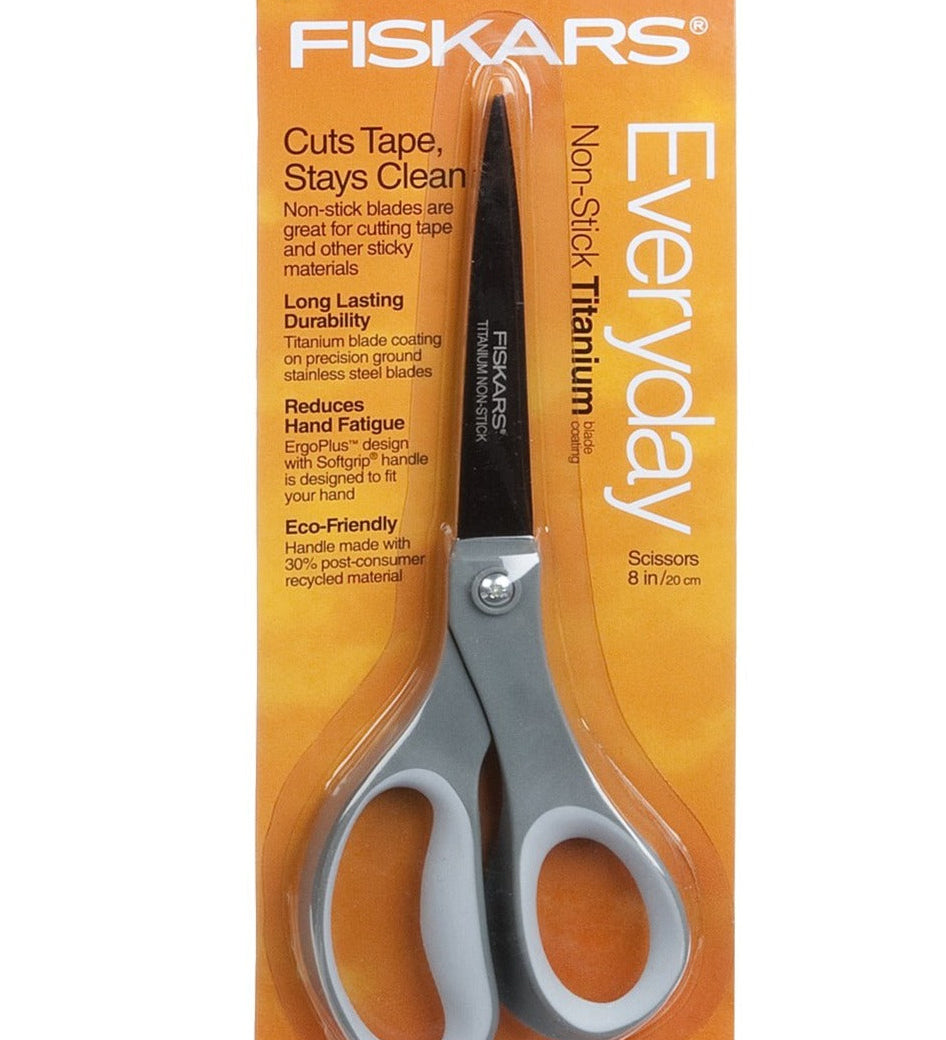 Scissors, Fiskars 8'' Softgrip Titanium - Grey